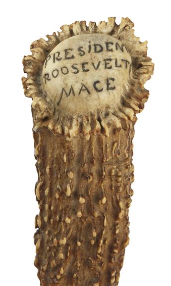 (ROOSEVELT, THEODORE.) Presentation cane inscribed President Roosevelts Mace.